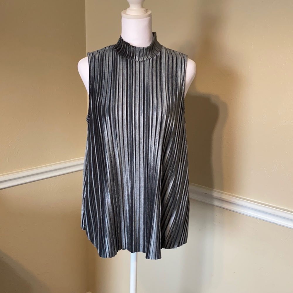 Lilla P Gray Mock Neck Tank